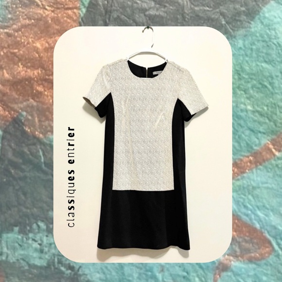 classiques entier black&gray colorblock dress with exposed back zipper - Picture 3 of 17